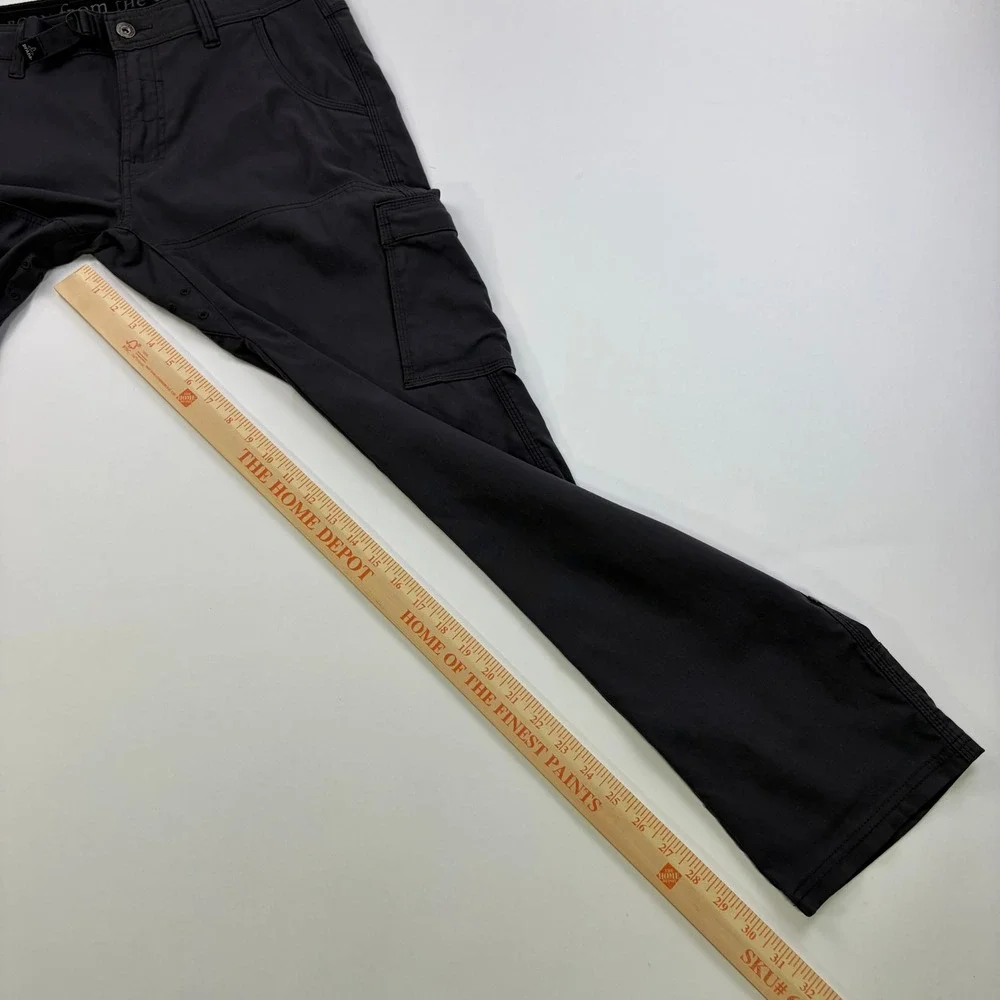 Prana Zion Straight Fit Pants Mens 31x32 Charcoal Gray Cargo Hiking Outdoor